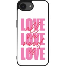 Coque iPhone 17e / 16e - Silicone rigide noir Saint Valentines Day 26 Love all we need is