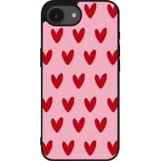 Coque iPhone 17e / 16e - Silicone rigide noir Saint Valentines Day 26 Pattern heart