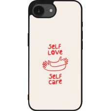 Coque iPhone 17e / 16e - Silicone rigide noir Saint Valentines Day 26 Self love self care