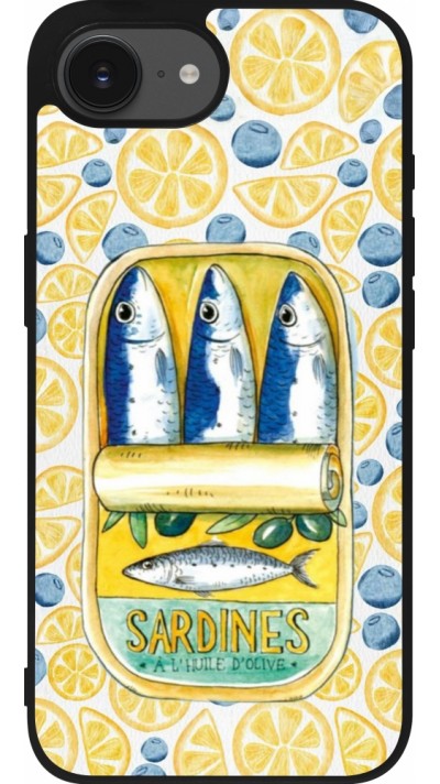 iPhone 16e Case Hülle - Silikon schwarz Sardines in oil 2026