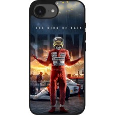 Coque iPhone 16e - Silicone rigide noir Senna The King of Rain