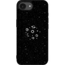 iPhone 16e Case Hülle - Silikon schwarz Space Doodle