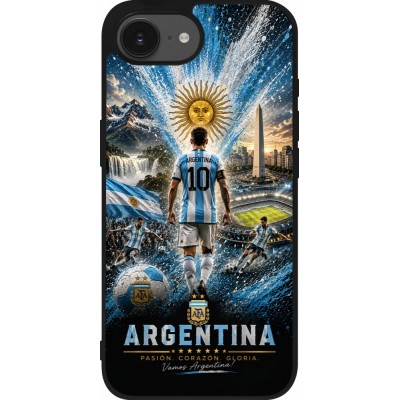 iPhone 17e / 16e Case Hülle - Silikon schwarz Fussball Argentinien splash 2026