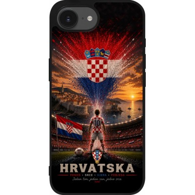 iPhone 17e / 16e Case Hülle - Silikon schwarz Fussball Kroatien splash 2026