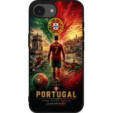 iPhone 17e / 16e Case Hülle - Silikon schwarz Fussball Portugal splash 2026