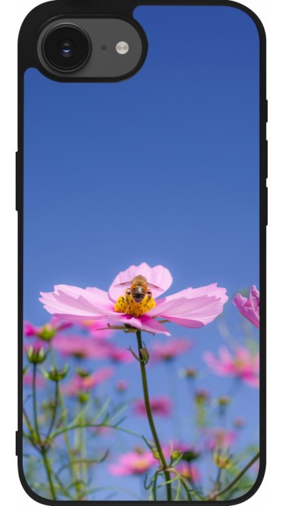 iPhone 17e / 16e Case Hülle - Silikon schwarz Bee on a flower Spring 2026