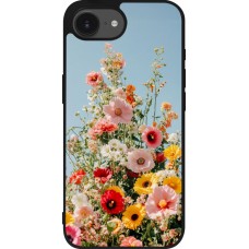 Coque iPhone 17e / 16e - Silicone rigide noir Spring flowers Spring 2026