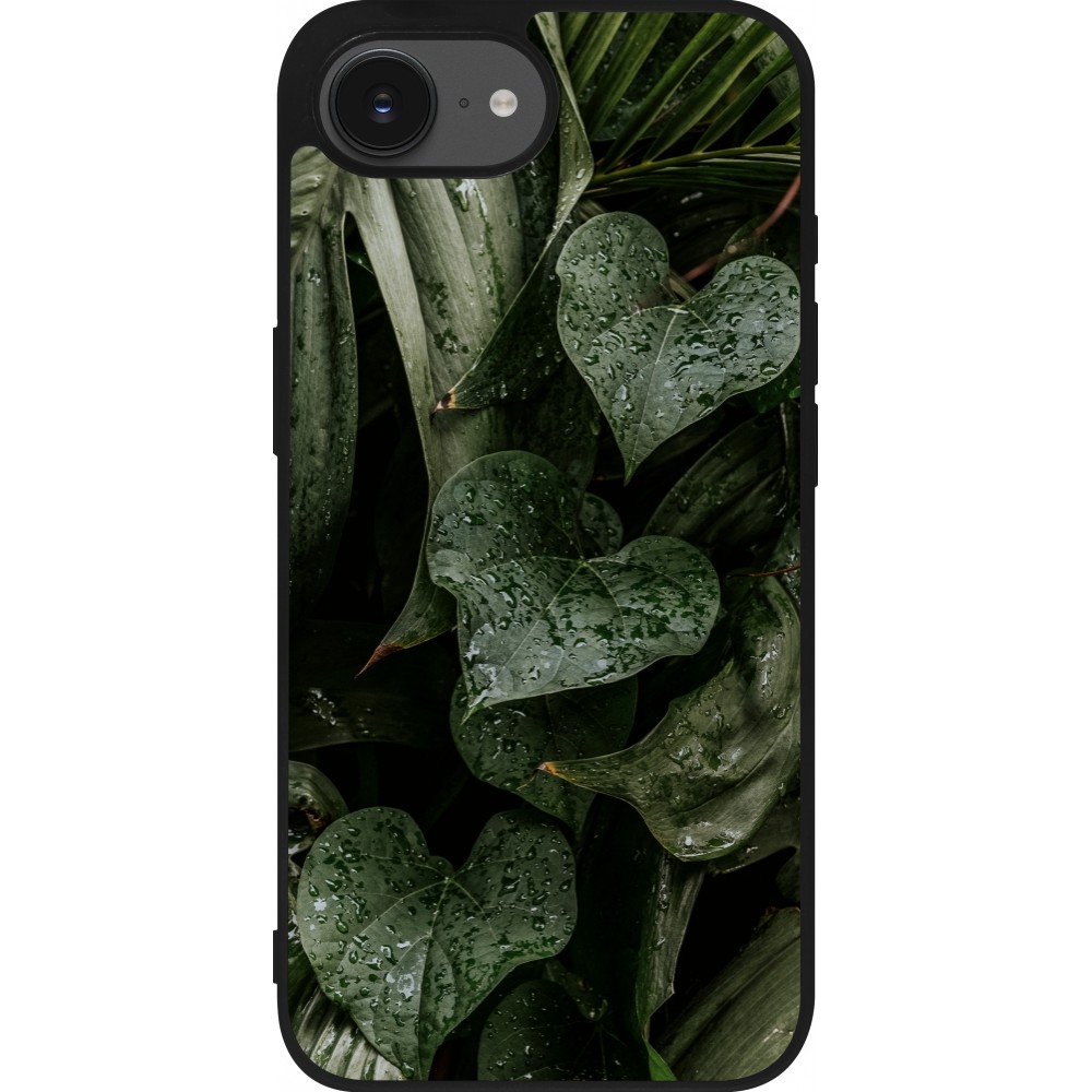 Coque iPhone 16e - Silicone rigide noir Spring 23 fresh plants