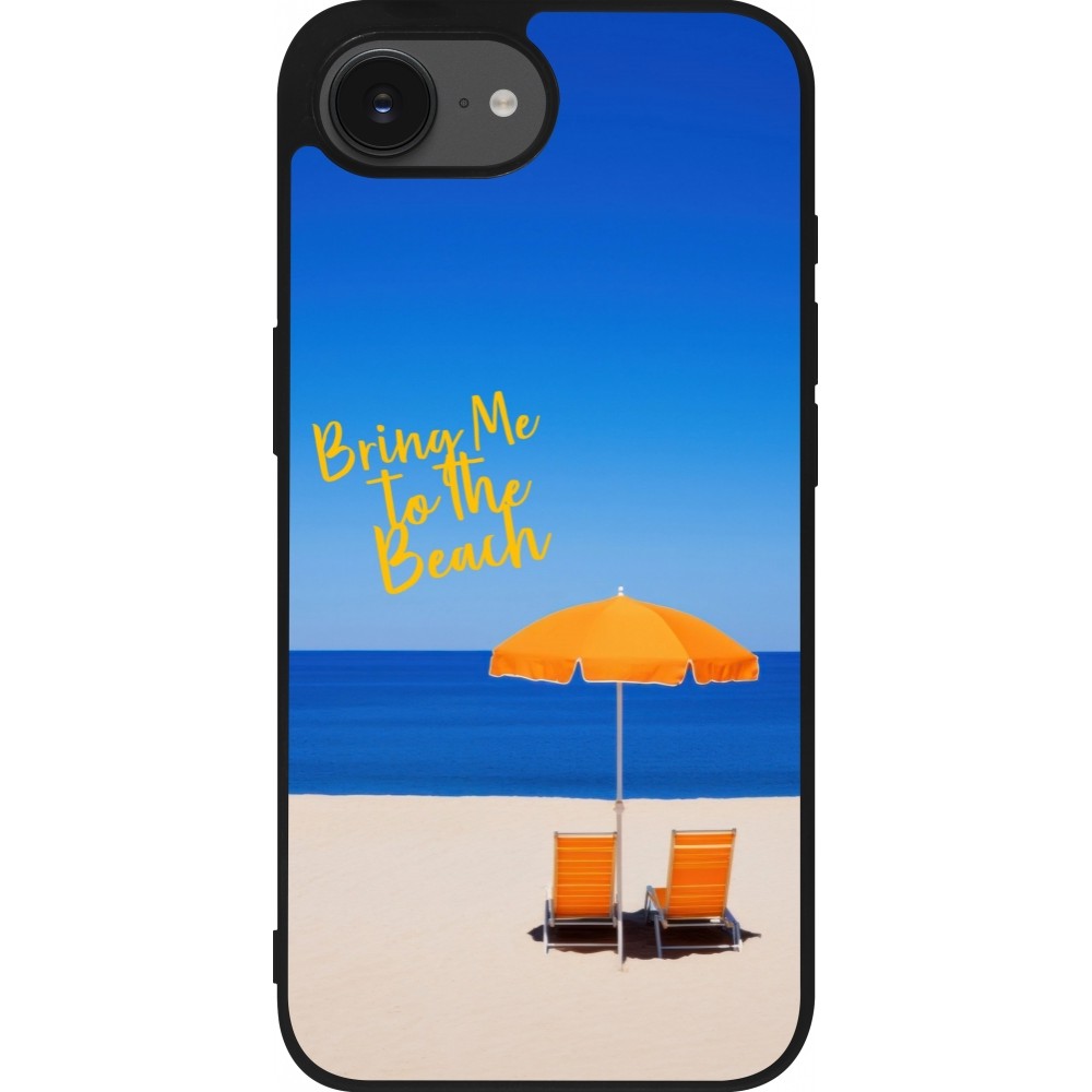 Coque iPhone 16e - Silicone rigide noir Summer 2025 Bring me to the beach