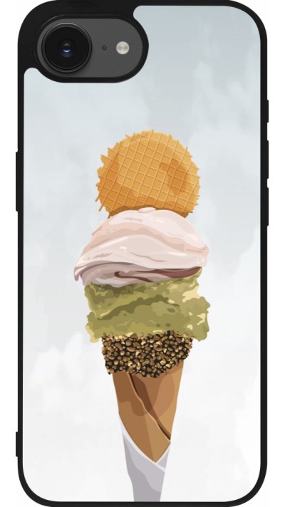 Coque iPhone 16e - Silicone rigide noir Summer 2025 Cornet
