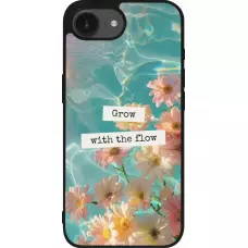 Coque iPhone 17e / 16e - Silicone rigide noir Summer 2025 Grow with the flow