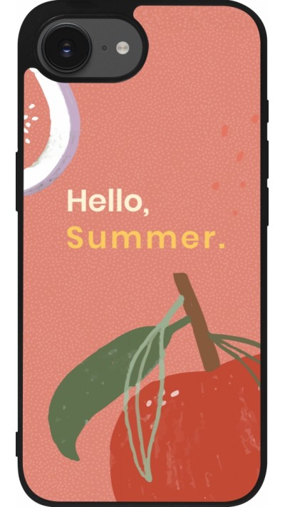 Coque iPhone 16e - Silicone rigide noir Summer 2025 Hello summer