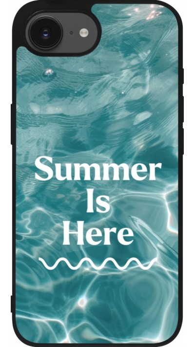 Coque iPhone 16e - Silicone rigide noir Summer 2025 Summer is here
