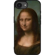 Coque iPhone 16e - Silicone rigide noir Tableau art - La Joconde - Léonard de Vinci