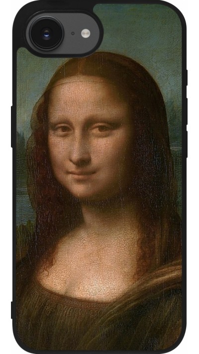 Coque iPhone 16e - Silicone rigide noir Tableau art - La Joconde - Léonard de Vinci