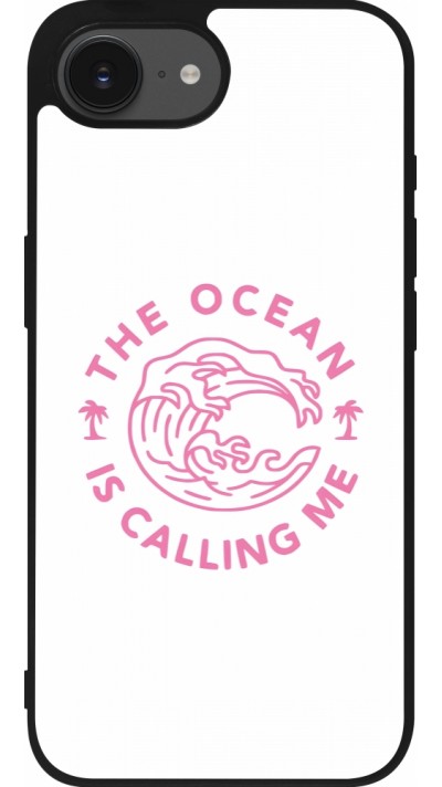 Coque iPhone 16e - Silicone rigide noir The Ocean is calling me