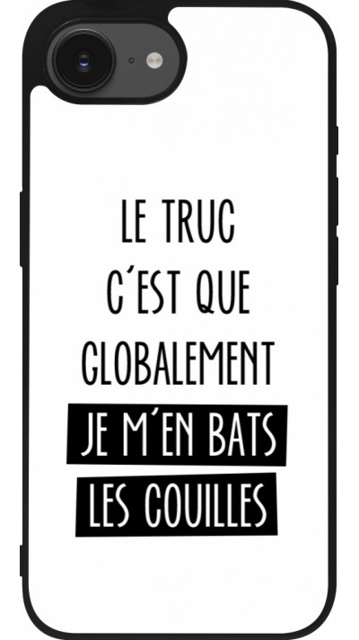 Coque iPhone 16e - Silicone rigide noir Le truc globalement bats les couilles
