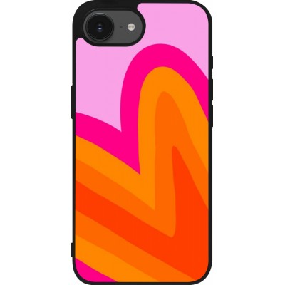 iPhone 16e Case Hülle - Silikon schwarz Valentine 2024 heart gradient