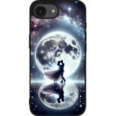 iPhone 16e Case Hülle - Silikon schwarz Valentin 2024 Liebe unter dem Mond