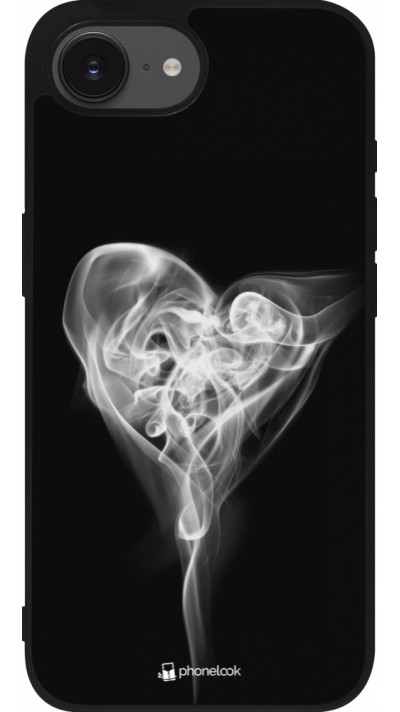 Coque iPhone 16e - Silicone rigide noir Valentine 2022 Black Smoke