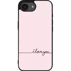 iPhone 16e Case Hülle - Silikon schwarz Valentine 2023 i love you writing