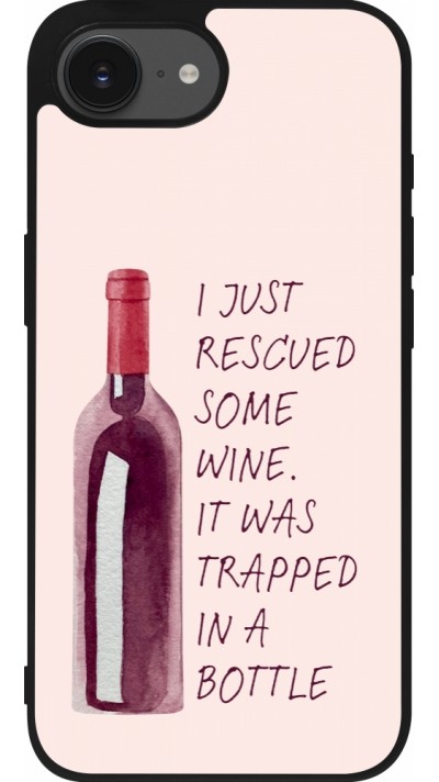 Coque iPhone 16e - Silicone rigide noir I just rescued some wine