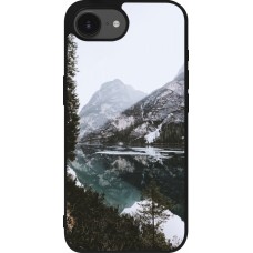 iPhone 16e Case Hülle - Silikon schwarz Winter 22 snowy mountain and lake