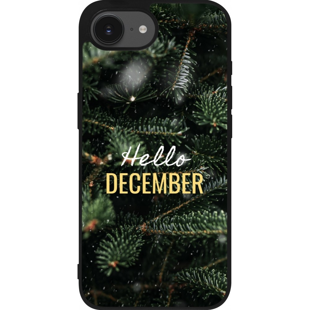 iPhone 16e Case Hülle - Silikon schwarz Winter 25 Winter hello december