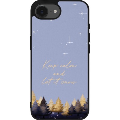 Coque iPhone 16e - Silicone rigide noir Winter 25 Winter illustration of trees