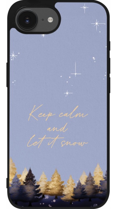 iPhone 16e Case Hülle - Silikon schwarz Winter 25 Winter illustration of trees