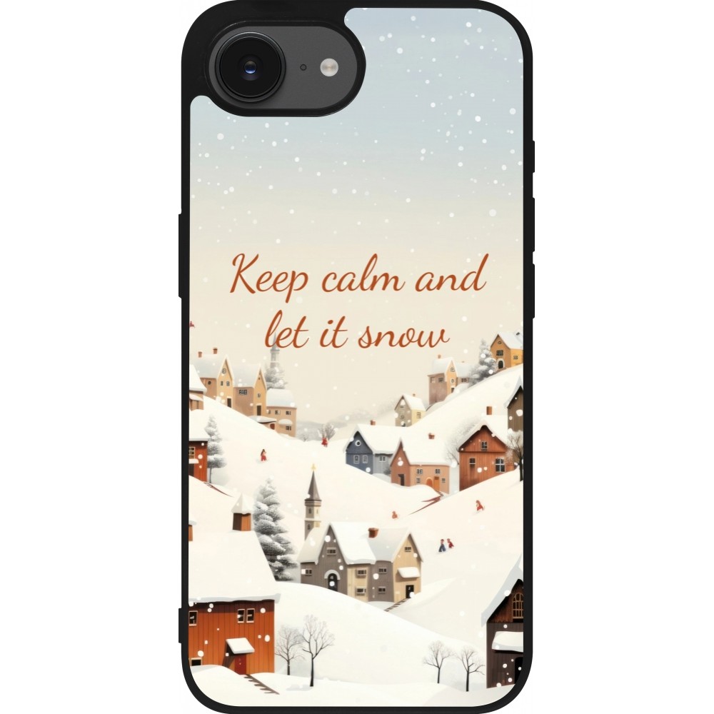 iPhone 16e Case Hülle - Silikon schwarz Winter 25 Winter Keep calm and let it snow