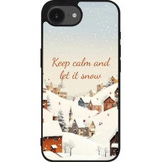 iPhone 16e Case Hülle - Silikon schwarz Winter 25 Winter Keep calm and let it snow