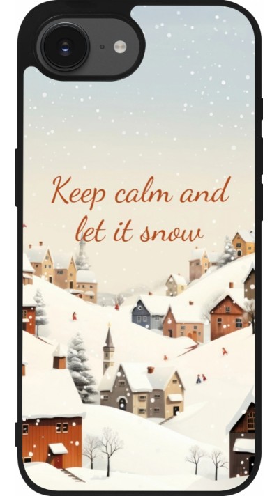 iPhone 16e Case Hülle - Silikon schwarz Winter 25 Winter Keep calm and let it snow