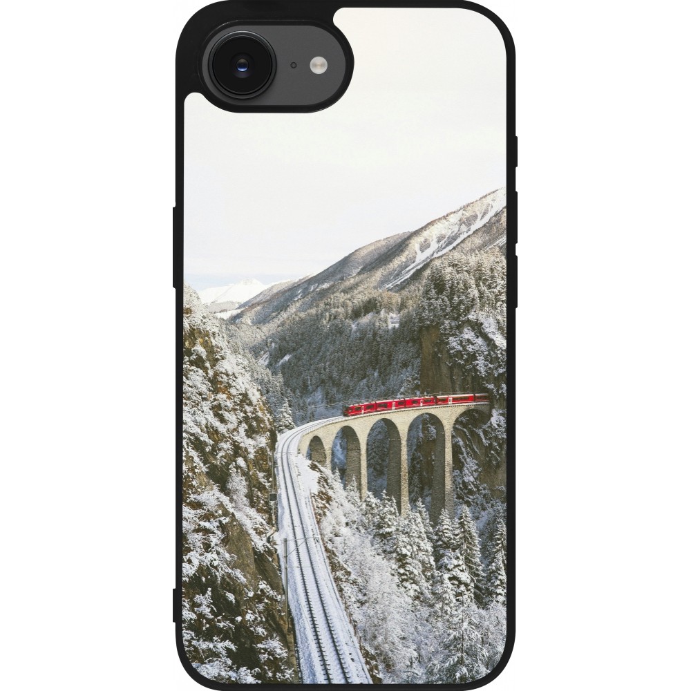 iPhone 16e Case Hülle - Silikon schwarz Winter 25 Winter polar express