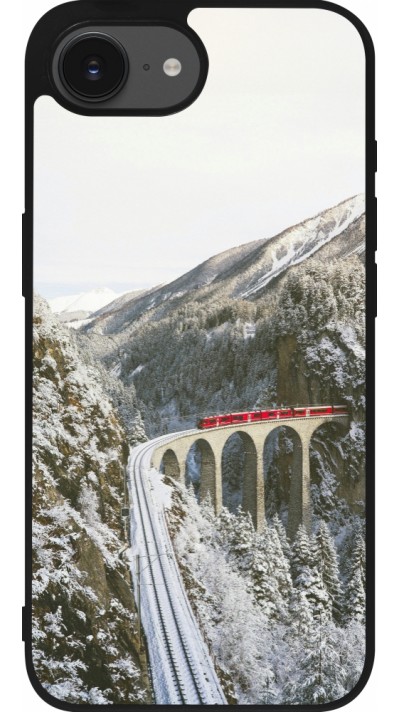 iPhone 16e Case Hülle - Silikon schwarz Winter 25 Winter polar express