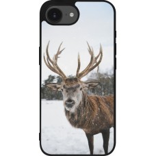 iPhone 16e Case Hülle - Silikon schwarz Winter 25 Winter reindeer