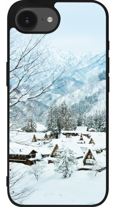 iPhone 16e Case Hülle - Silikon schwarz Winter 25 Winter snowy landscape