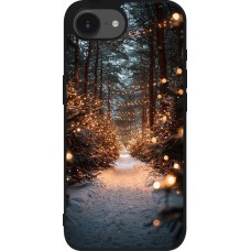 iPhone 16e Case Hülle - Silikon schwarz Winter 25 Winter snowy road
