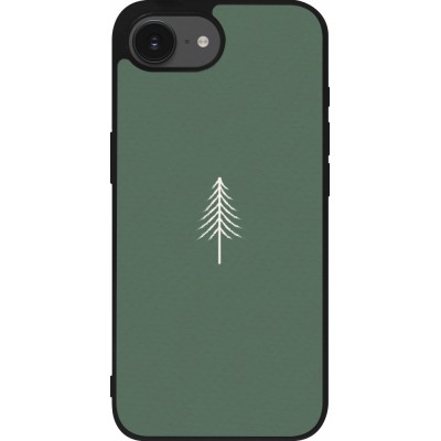 Coque iPhone 16e - Silicone rigide noir Christmas 22 minimalist tree