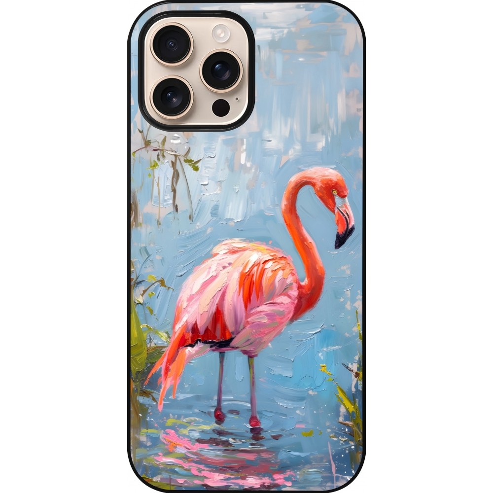 iPhone 16 Pro Max Case Hülle - Paint Flamingo