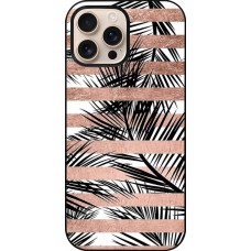 iPhone 16 Pro Max Case Hülle - Palm trees gold stripes