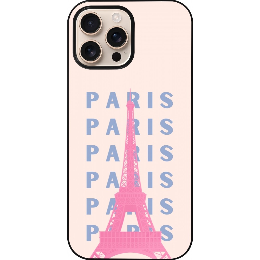 iPhone 16 Pro Max Case Hülle - Paris Pink Print