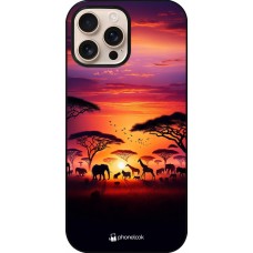 iPhone 16 Pro Max Case Hülle - Safari Sonnenuntergang Wildtiere