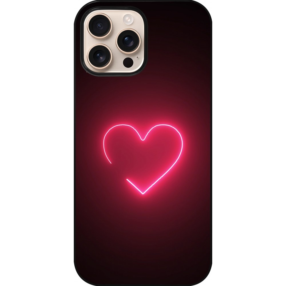 Coque iPhone 16 Pro Max - Valentine 2023 single neon heart