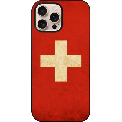 iPhone 16 Pro Max Case Hülle - Vintage Flag SWISS