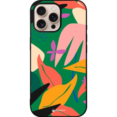 iPhone 16 Pro Max Case Hülle - Silikon schwarz Abstract Jungle