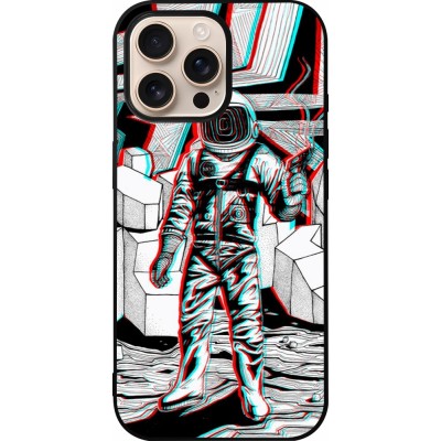Coque iPhone 16 Pro Max - Silicone rigide noir Anaglyph Astronaut
