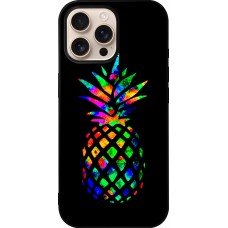 iPhone 16 Pro Max Case Hülle - Silikon schwarz Ananas Multi-colors