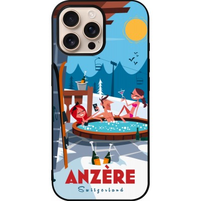 iPhone 16 Pro Max Case Hülle - Silikon schwarz Anzère Mountain Jacuzzi