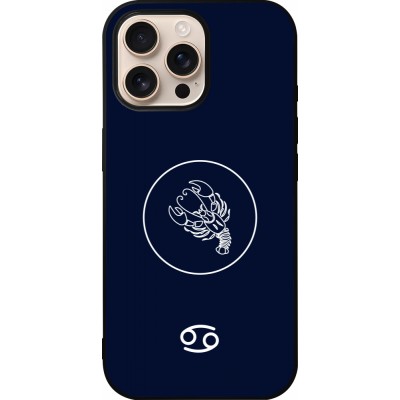 Coque iPhone 16 Pro Max - Silicone rigide noir Astrologie Cancer